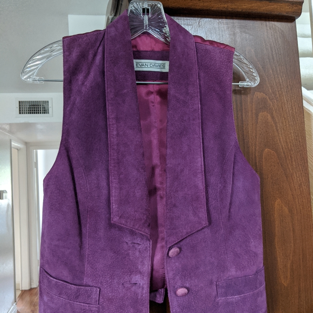 Evan Davies Suede 2 piece suit purple